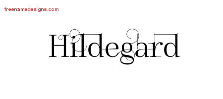 Decorated Name Tattoo Designs Hildegard Free