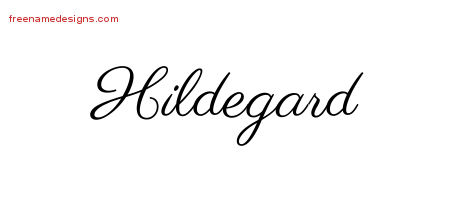 Classic Name Tattoo Designs Hildegard Graphic Download
