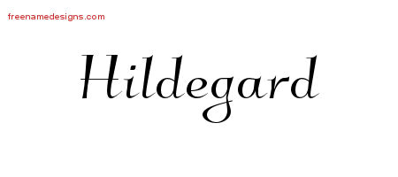 Elegant Name Tattoo Designs Hildegard Free Graphic