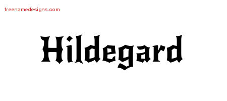 Gothic Name Tattoo Designs Hildegard Free Graphic