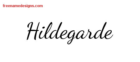 Lively Script Name Tattoo Designs Hildegarde Free Printout