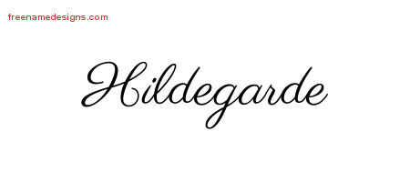 Classic Name Tattoo Designs Hildegarde Graphic Download