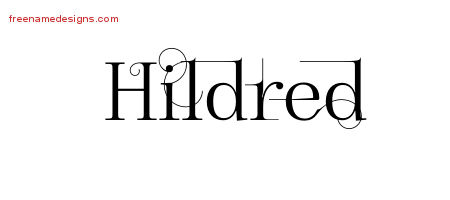 Decorated Name Tattoo Designs Hildred Free
