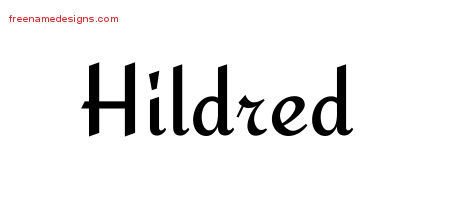 Calligraphic Stylish Name Tattoo Designs Hildred Download Free