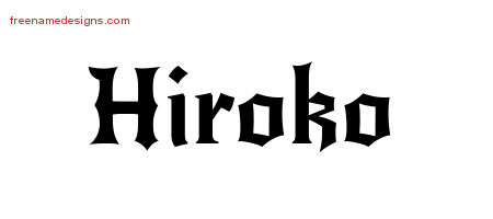 Gothic Name Tattoo Designs Hiroko Free Graphic