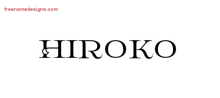 Flourishes Name Tattoo Designs Hiroko Printable