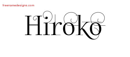 Decorated Name Tattoo Designs Hiroko Free