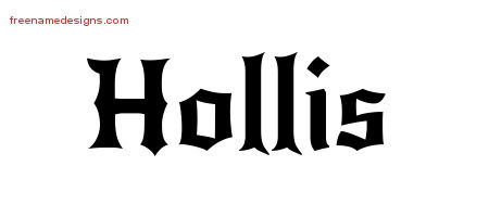 Gothic Name Tattoo Designs Hollis Free Graphic