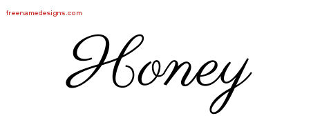 Classic Name Tattoo Designs Honey Graphic Download