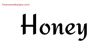Calligraphic Stylish Name Tattoo Designs Honey Download Free
