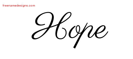 Classic Name Tattoo Designs Hope Graphic Download