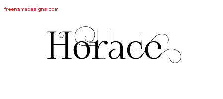 Decorated Name Tattoo Designs Horace Free Lettering