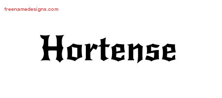 Gothic Name Tattoo Designs Hortense Free Graphic
