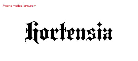 Old English Name Tattoo Designs Hortensia Free Old English Name Tattoo Designs Hortensia Free