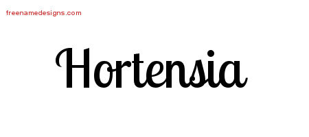 Handwritten Name Tattoo Designs Hortensia Free Download
