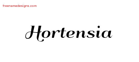 Art Deco Name Tattoo Designs Hortensia Printable