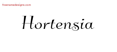 Elegant Name Tattoo Designs Hortensia Free Graphic