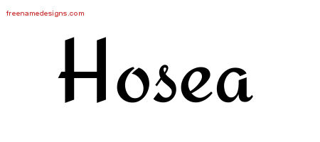 Calligraphic Stylish Name Tattoo Designs Hosea Free Graphic