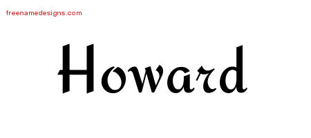 Calligraphic Stylish Name Tattoo Designs Howard Free Graphic