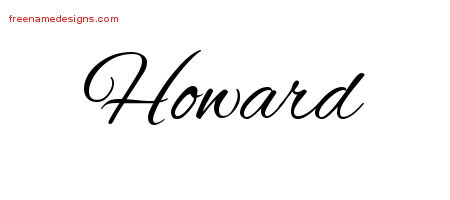 Cursive Name Tattoo Designs Howard Free Graphic