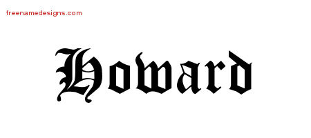 Blackletter Name Tattoo Designs Howard Printable