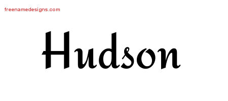 Calligraphic Stylish Name Tattoo Designs Hudson Free Graphic