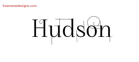 Decorated Name Tattoo Designs Hudson Free Lettering