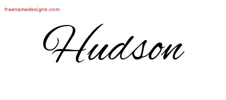 Cursive Name Tattoo Designs Hudson Free Graphic