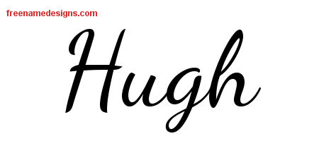 Lively Script Name Tattoo Designs Hugh Free Download