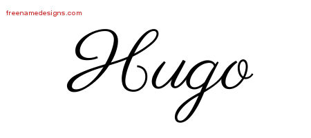 Classic Name Tattoo Designs Hugo Printable