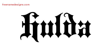 Old English Name Tattoo Designs Hulda Free