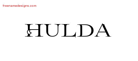 Flourishes Name Tattoo Designs Hulda Printable