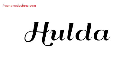 Art Deco Name Tattoo Designs Hulda Printable