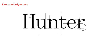 Decorated Name Tattoo Designs Hunter Free Lettering