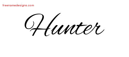 Cursive Name Tattoo Designs Hunter Free Graphic