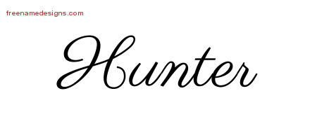 Classic Name Tattoo Designs Hunter Printable