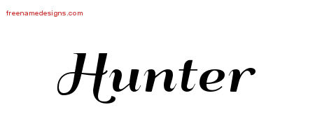 Art Deco Name Tattoo Designs Hunter Graphic Download