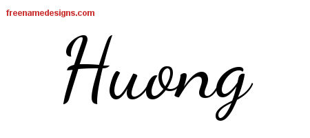 Lively Script Name Tattoo Designs Huong Free Printout