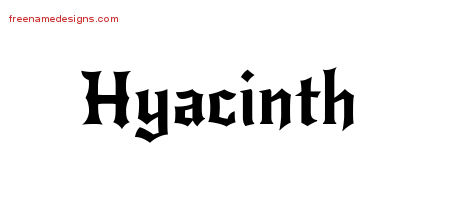 Gothic Name Tattoo Designs Hyacinth Free Graphic