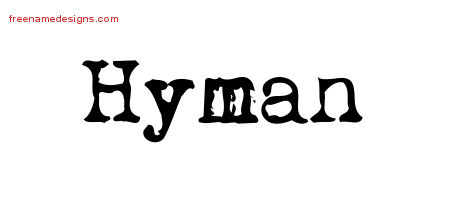 Vintage Writer Name Tattoo Designs Hyman Free