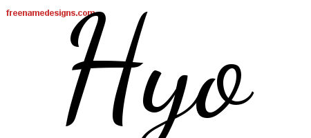 Lively Script Name Tattoo Designs Hyo Free Printout