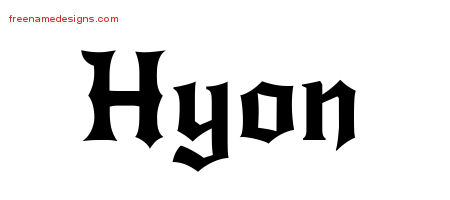 Gothic Name Tattoo Designs Hyon Free Graphic