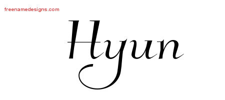 Elegant Name Tattoo Designs Hyun Free Graphic