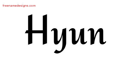 Calligraphic Stylish Name Tattoo Designs Hyun Download Free