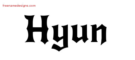 Gothic Name Tattoo Designs Hyun Free Graphic