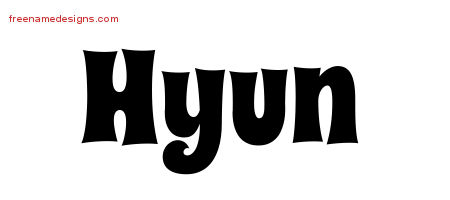 Groovy Name Tattoo Designs Hyun Free Lettering
