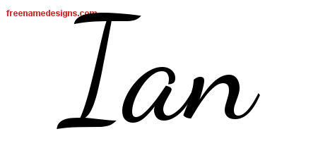 Lively Script Name Tattoo Designs Ian Free Download
