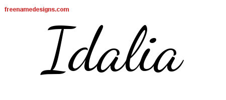 Lively Script Name Tattoo Designs Idalia Free Printout