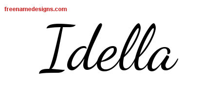 Lively Script Name Tattoo Designs Idella Free Printout