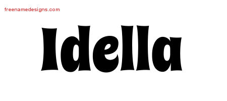 Groovy Name Tattoo Designs Idella Free Lettering
